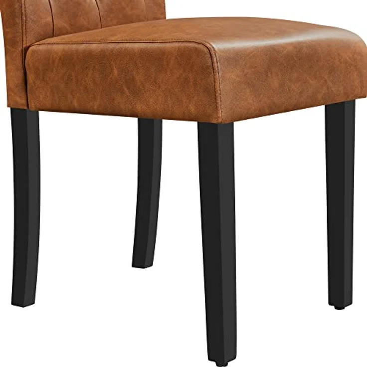 Yaheetech Esszimmerstühle 4X Küchenstuhl mit hoher Rückenlehne Retro Braun – Bild 9
