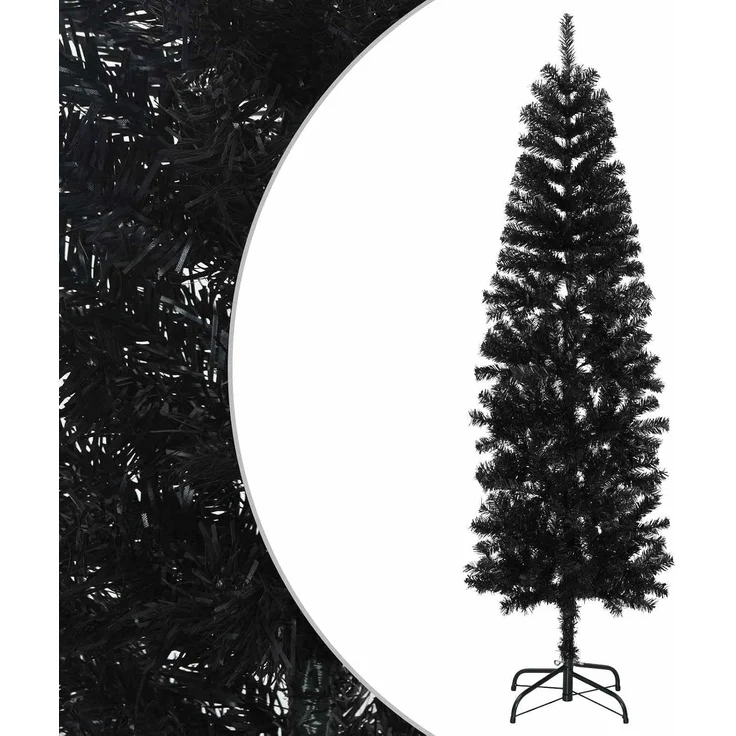 vidaXL Künstlicher schlanker Weihnachtsbaum 210 cm PVC und Stahl 42055253 – Bild 1