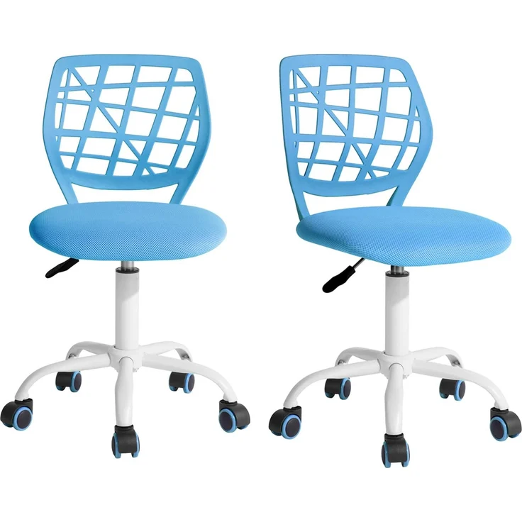 FurnitureR Farbenfroher Schreibtischstuhl, moderner und Verstellbarer Computersitz, Arbeitsstuhl, drehbar ohne Armlehne, Arbeitszimmer für Kinder, Büro, Zuhause, Blau