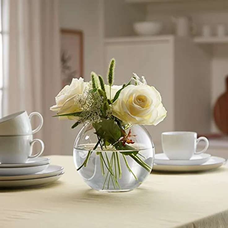 LEONARDO HOME Boccia Glasvase rund, klassische Deko-Vase aus Klarglas, Höhe: 13 cm, Durchmesser: 15 cm, 1,6 l, ideal für Blumen und Dekoration – Bild 4