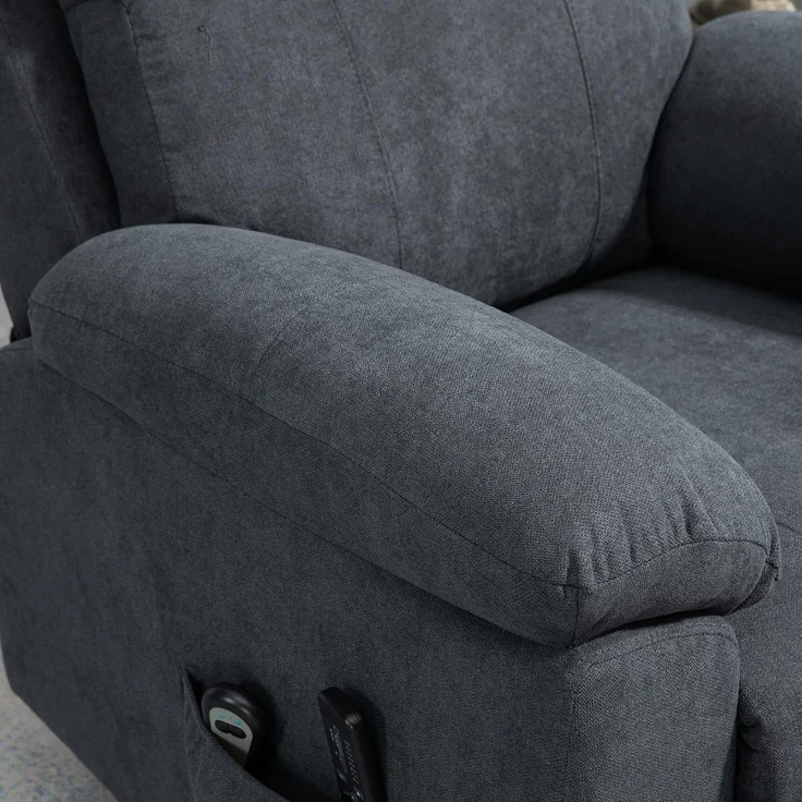 HOMCOM Massagesessel Relaxsessel, TV-Sessel, mit Liegefunktion, Fernsehsessel aus Leinen (Ruhesessel, 1-St, Aufstehsessel), mit Fernbedienung – Bild 8