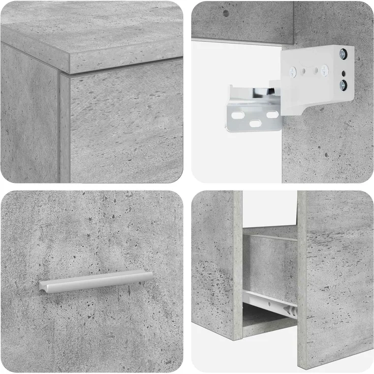 vidaXL Badezimmerschrank-Set 2 stk. Betongrau 92,5 x 44,5 x 50 cm 3404019 – Bild 6