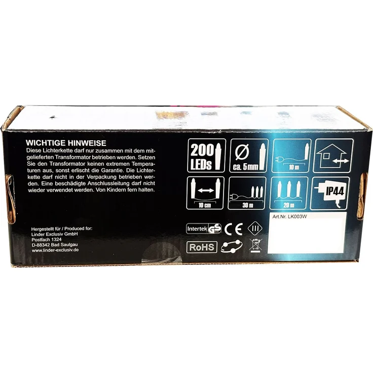 200'er LED Lichterkette Innen und Außen warmweiß – Bild 5