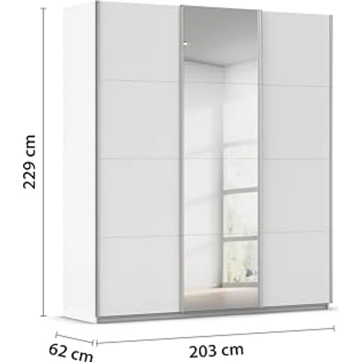 Rauch Möbel KULMBACH, Schwebetürenschrank, Farbe Weiß, Breite 203 cm – Bild 3