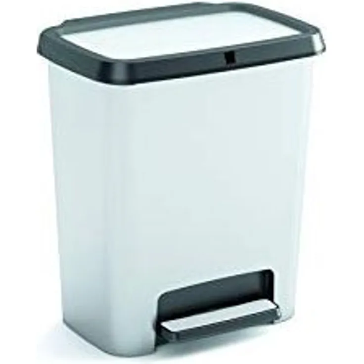 Kis Style Abfalleimer, verziert, 38 x 28 x 43 cm, 35 l, silberfarben