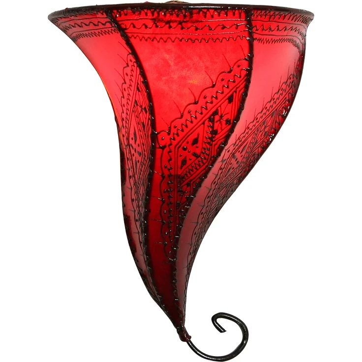 Leder-Wandlampe Mouza Rot – Bild 3