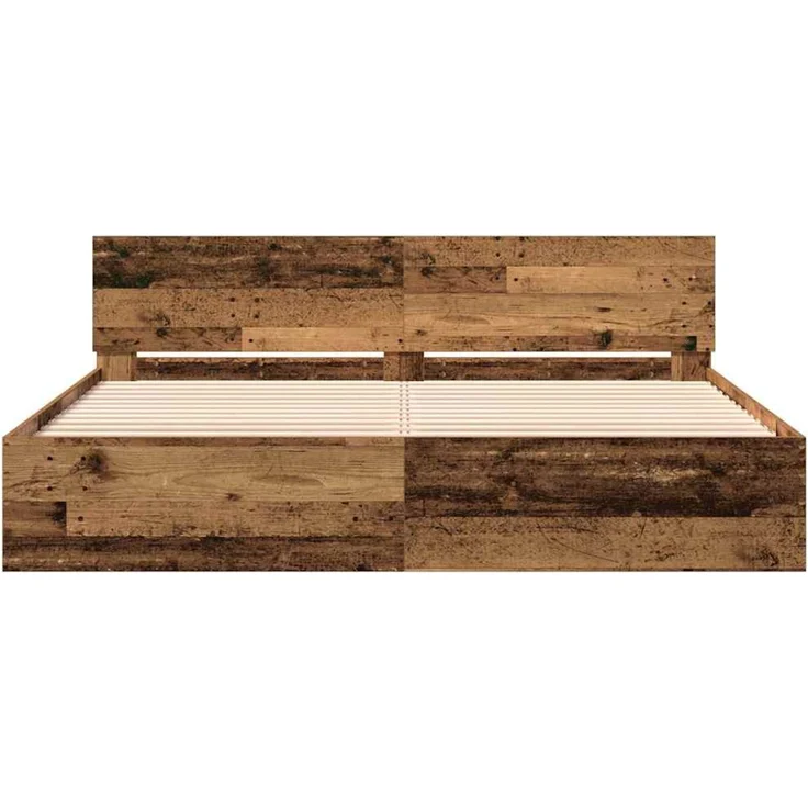 vidaXL Bettgestell mit Kopfteil Altholz 180 x 200 cm Holzwerkstoff 3378499 – Bild 5