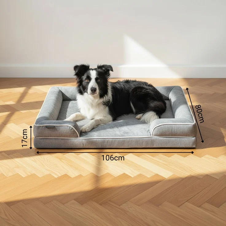 belviona Memoryfoam Hundebett orthopädisch, gelenkschonend & wasserabweisend mit abnehmbaren Bezug, 106x80x17 cm – Bild 8