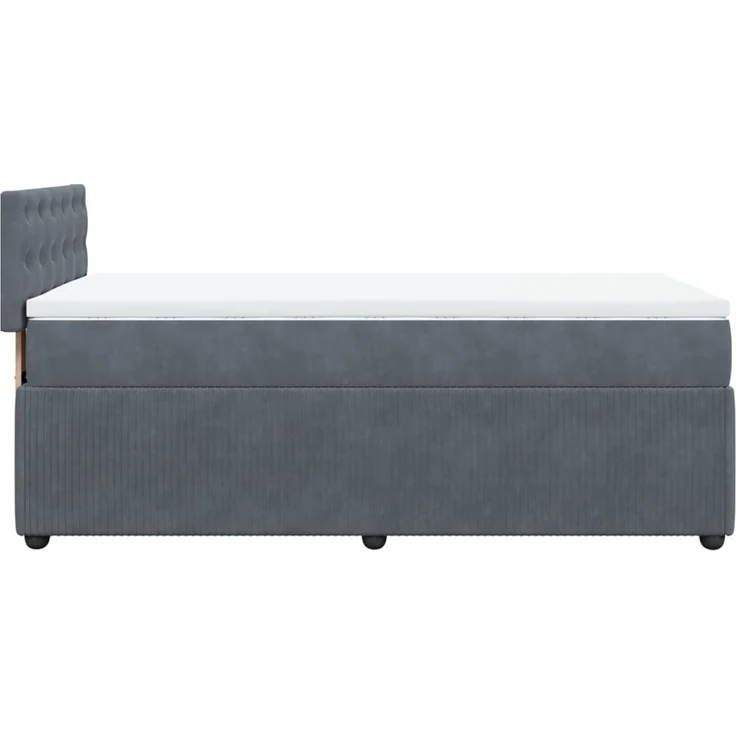 vidaXL Boxspringbett mit Matratze Dunkelgrau 80x200 cm Samt 3289903 – Bild 7