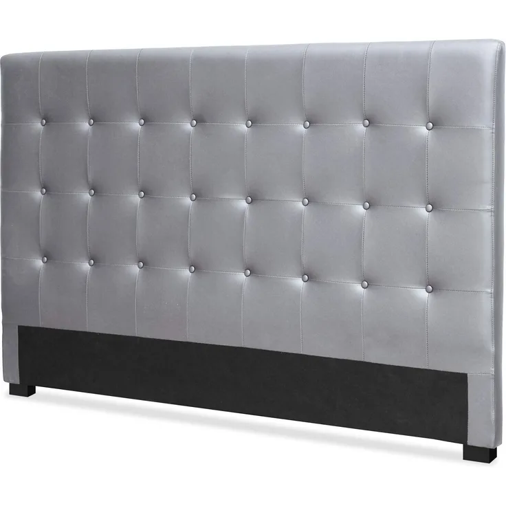 Menzzo Luxor Kopfteil Bett 180cm mit Kunstlederbezug Silber