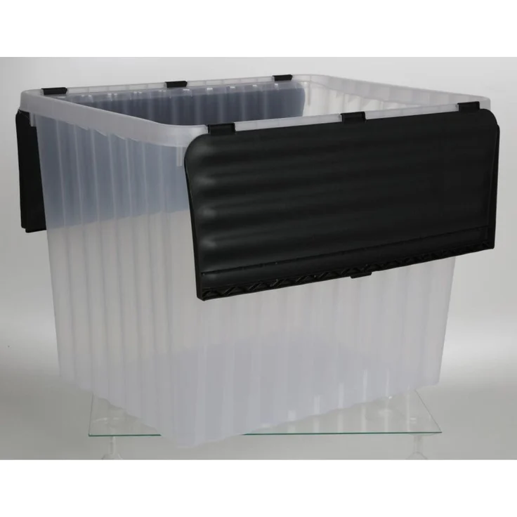 7x Wellenboxen 88L 60x45x45cm Deckel Transparent Aufbewahrung Spielzeugkiste – Bild 3