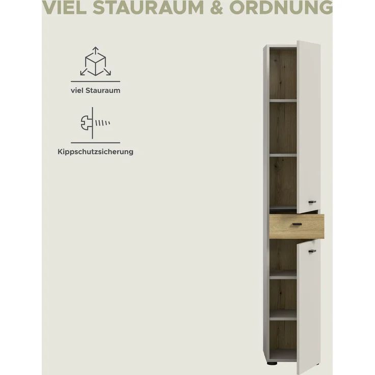 Aqua Hochschrank in Kaschmir Melamin – Bild 10