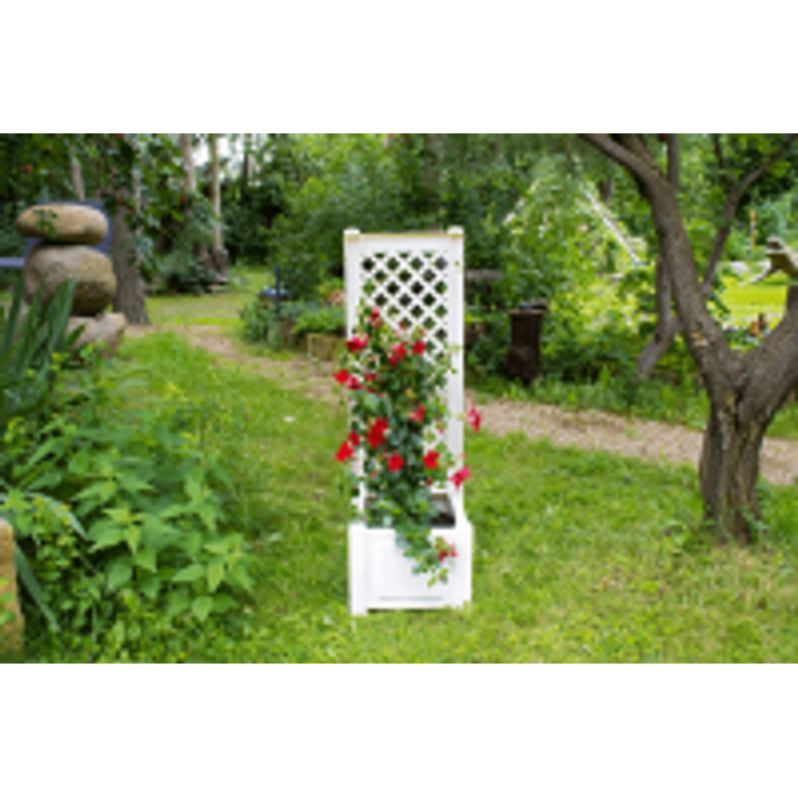 Pflanzkasten klein, mit Spalier, 43 cm, weiß