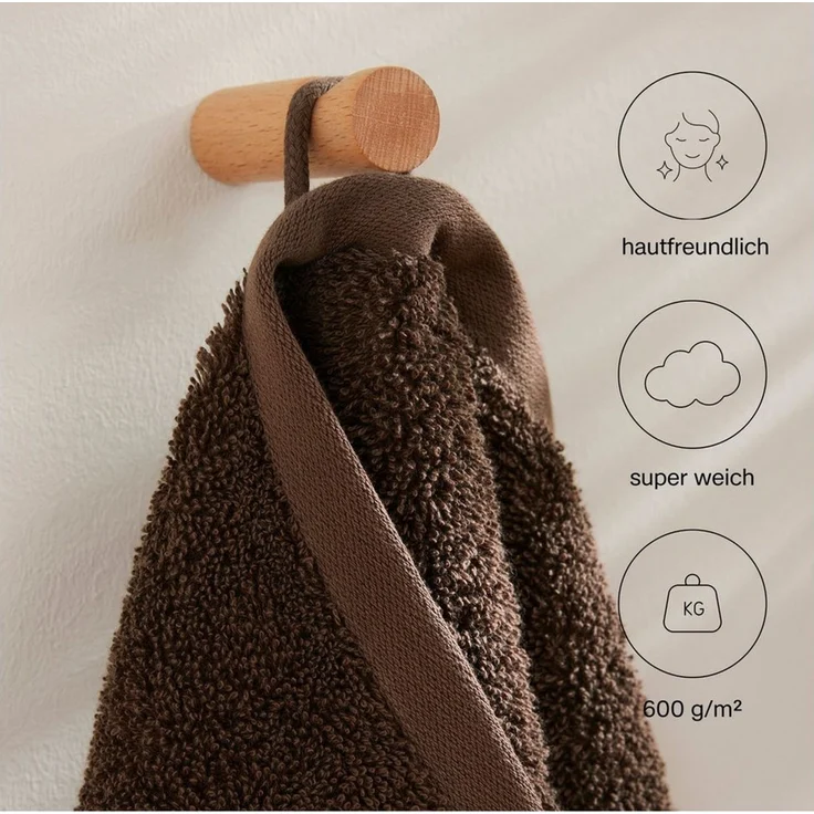 s.Oliver Handtuch, Walkfrottier (1-St), besonders weich und saugfähig, Braun, 70x140 cm – Bild 3