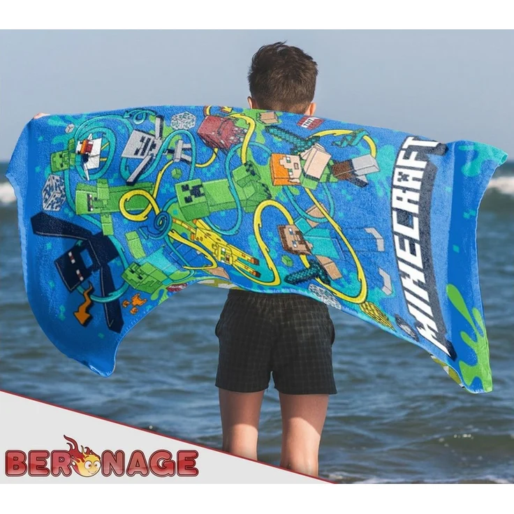 BERONAGE Strandtuch Minecraft Badetuch Slurp 75x150 cm Strandtuch Handtuch, (1-St), Frottee in Velours-Qualität – Bild 3