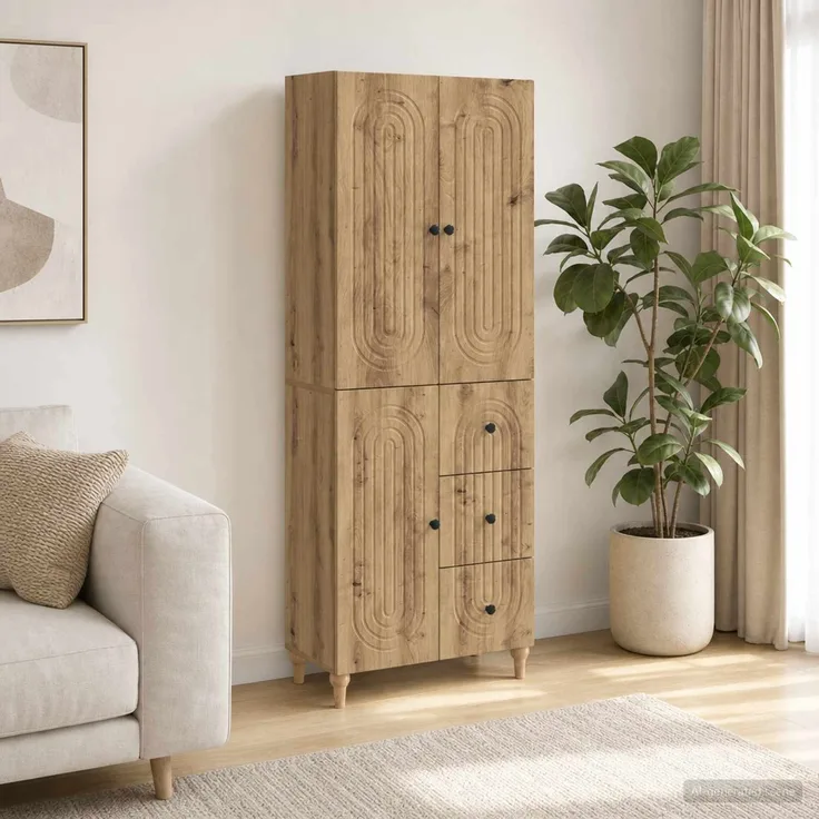 vidaXL Schrankset 2 stk. Artisan-Eiche 66 x 34,5 x 90 cm Holzwerkstoff 3416483