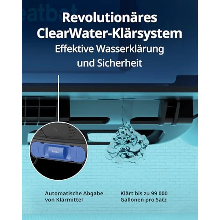 Beatbot iSkim Ultra solarbetriebener Roboter-Poolskimmer, Dual-Ladeoptionen, Wasserklärung, App-Steuerung, Ice Blue – Bild 5
