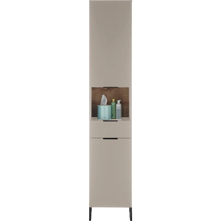 Hochschrank Djerba / Denver, Holzwerkstoff, Beige, Holzfarben, 38 x 195 x 32 cm – Bild 1