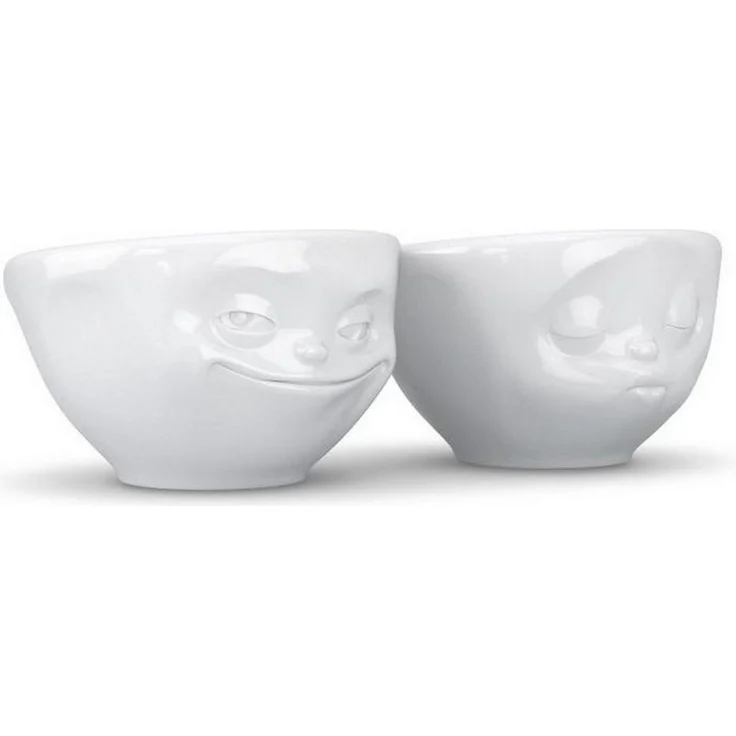 FIFTYEIGHT Schälchen-Set 100ml Grinsend & Küssend weiß – Bild 2