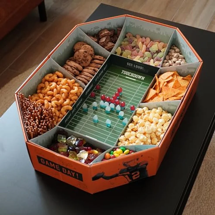 40YARDS Servierplatte American Football Snack Stadium – Großes XXL Snack Stadion, (61 x 43 x 12,5 cm) – Bild 4
