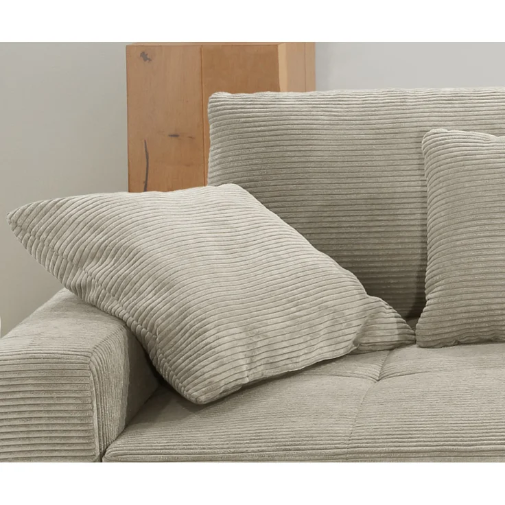 Big-Sofa 284 cm breit Wellenunterfederung Lounge-Couch Stauraum Cord Beige Grau – Bild 5