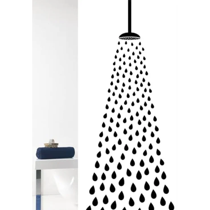 GRUND DOCCIA Duschvorhang 180 x 200 cm, Weiß/Schwarz – Bild 2