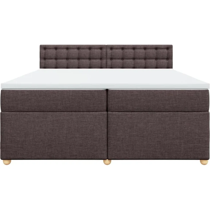vidaXL Boxspringbett mit Matratze Dunkelbraun 200x200 cm Stoff 3289104 – Bild 6