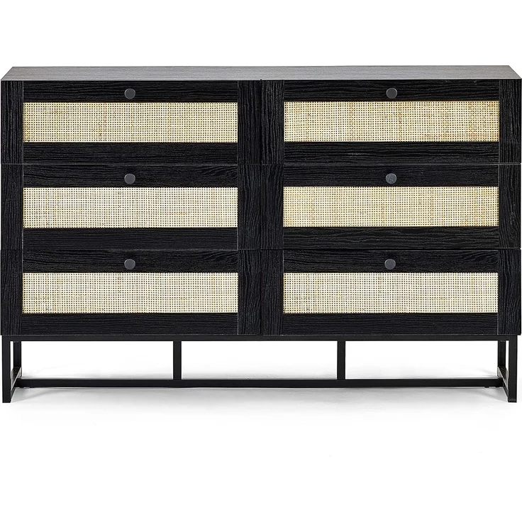 Julian Bowen Padstow Kommode mit 6 Schubladen, Schwarz – Bild 2