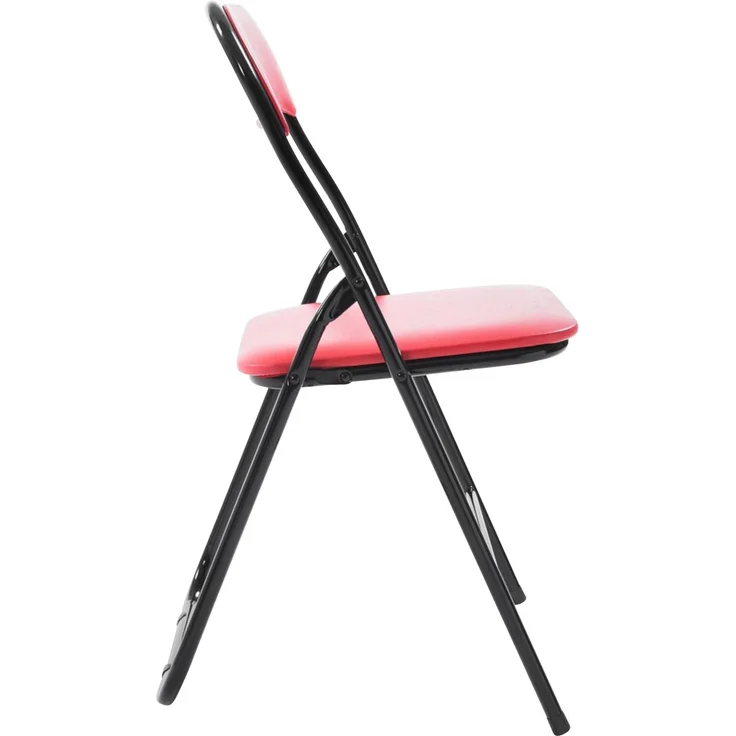CLP 4er Set Klappstuhl Felix Klappbarer mit Kunstleder PVC Sitz Gepolstert - Farbe:rot/schwarz – Bild 4