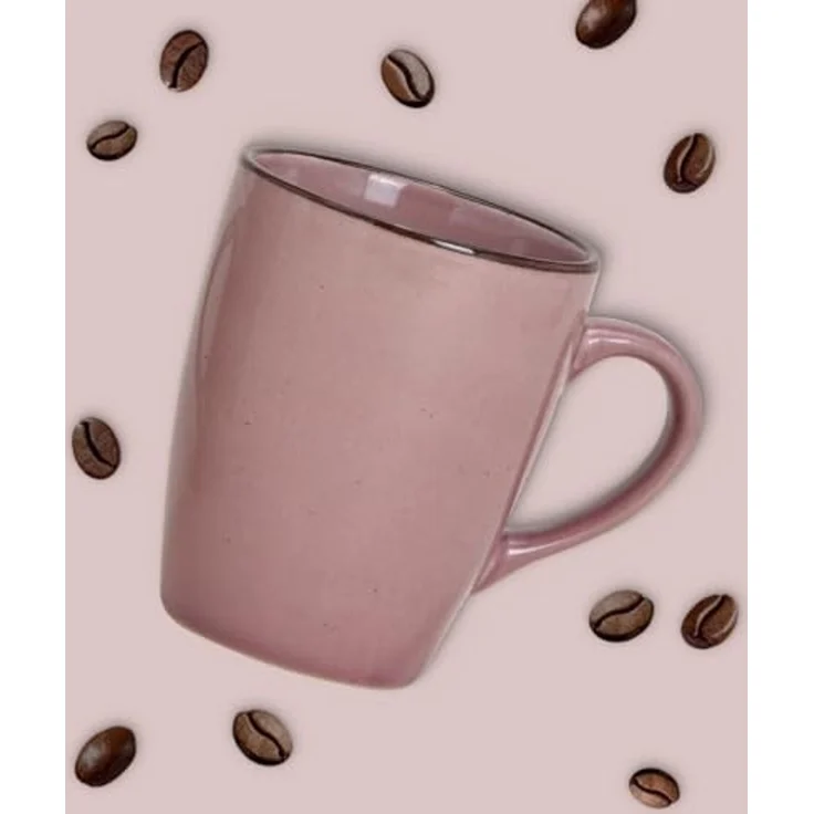 matches21 HOME & HOBBY Tasse Kaffeetassen 6er Set einfarbig modern Vintage Steingut-Stil, 6-tlg, Keramik, Tee Kaffee-Becher, alt-rosa beige cremefarben grau, 300 ml – Bild 5