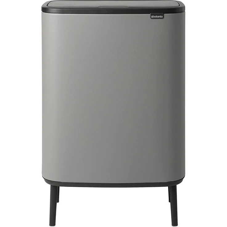 Brabantia BO Touch Mülleimer Hi, 2x30 l, Mineralbeton grau, 2 Inner Buckets litres