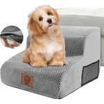 Zvonema wasserdichte Hundetreppe 2 Stufen,Waschbar Leiter Hundetreppe für Kleine Hunde und Katzen, Abnehmbare Haustiertreppe Tragbar Katzentreppe für Sofa Bett, Senden 1 Fusselrolle