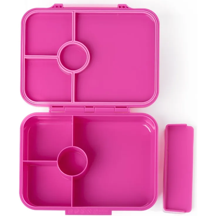LEKKABOX Lunchbox Bentobox Brotdose, 4 Fächer - Kinder Vesperdose Brotbüchse Brotbox, Für feuchte Lebensmittel auslaufsicher, inkl. extra Trenner