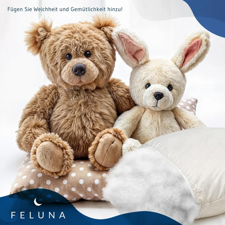 Feluna Kissenfüllung Flauschiges Polyester Füllmaterial, Füllwatte für Kissen, Stofftier- & Bastelwatte – Bild 7
