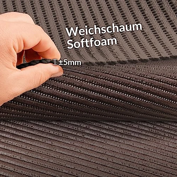ANRO Badematte Weichschaummatte 300x130cm, rutschfest, wasserabweisend, uni braun – Bild 3