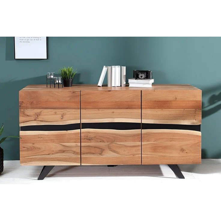 riess-ambiente Sideboard AMAZONAS 150cm natur, Massivholz · Anrichte · Baumkante · Akazie · Kommode · Wohnzimmer – Bild 4