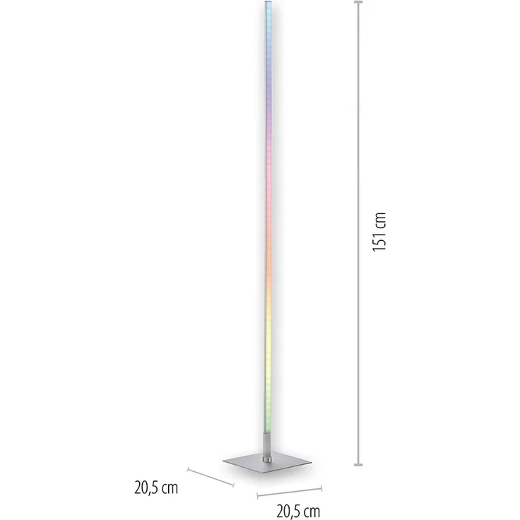 RGB LED Stehleuchte, Fernbedienung, dimmbar, H 151 cm – Bild 10