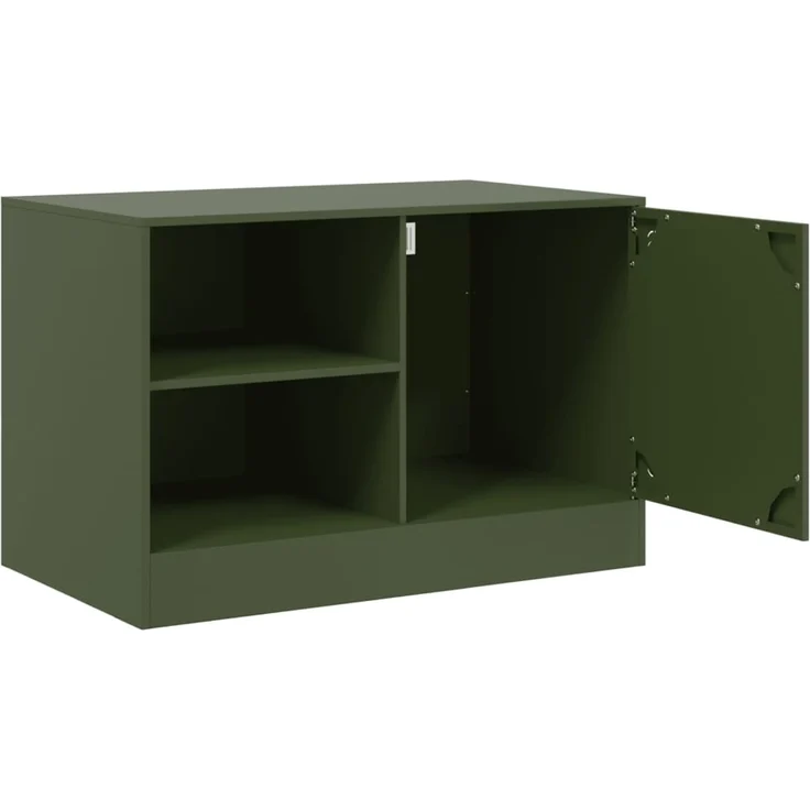 2 pcs TV-Schrank, Lowboard Olivgrün 67x39x44 cm Stahl – Bild 7