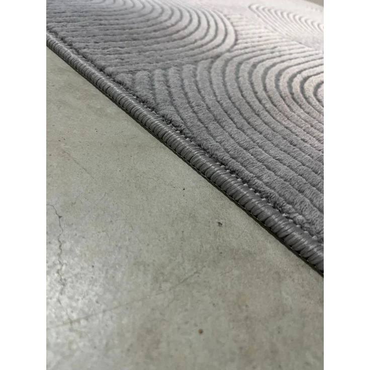 Rutschfester Grauer Läuferteppich 80 x 80 cm Polyester Grau 88687485 [en. casa] – Bild 5