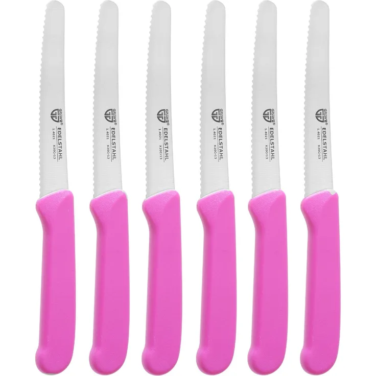 Frühstücksmesser / Brötchenmesser 6 Stück, pink