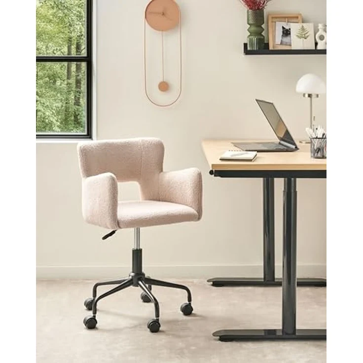 Schreibtischstuhl SANILAC II Bouclé Beige – Bild 2