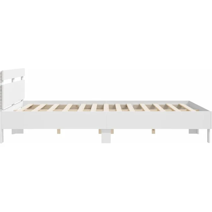 vidaXL Bettrahmen mit LED mit Kopfteil Weiß 193 x 203 cm Holzwerkstoff 3402853 – Bild 7