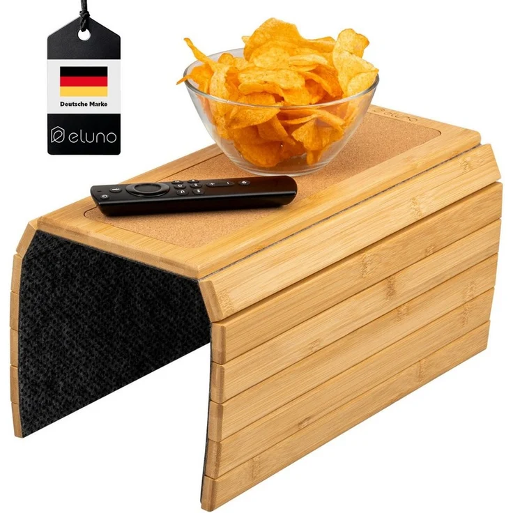 eluno Tabletttisch aus Bambus mit rutschfester Ablage – Bild 5
