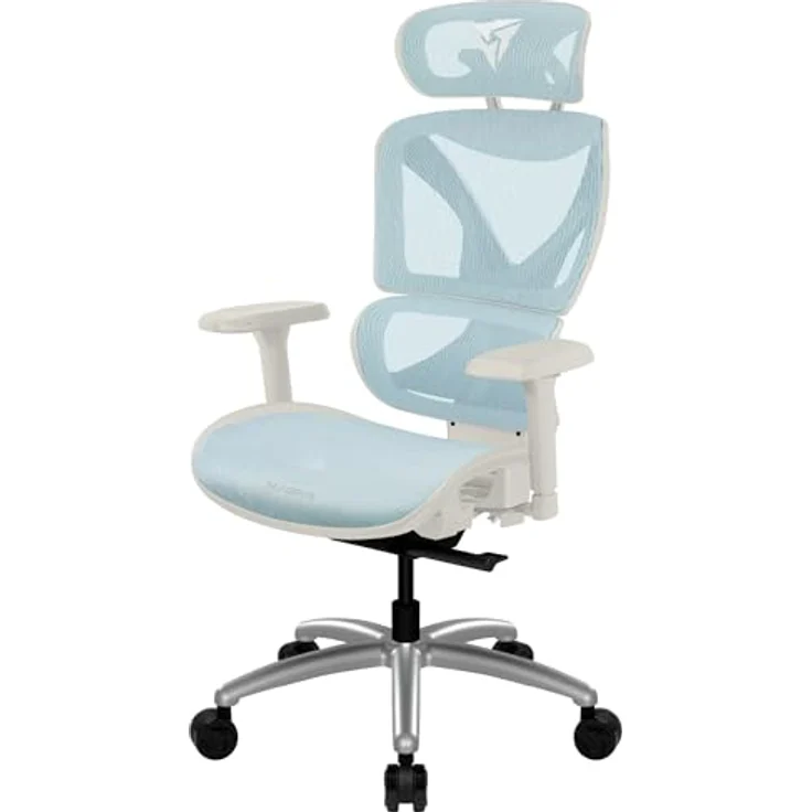 ThunderX3 XTC Ergonomischer Bürostuhl, Mesh-Bezug, höhenverstellbare 3D-Armlehnen, schwarz/blau, bis 125 kg belastbar – Bild 1