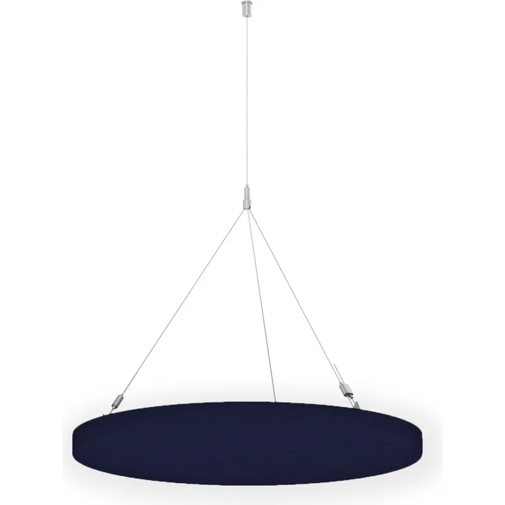 Rheinland Möbel FocusWall DAR03 – Runder Akustik-Deckenabsorber Ø 30 cm in Stofffarbe Ocean inkl. Chrom-Stahlseilen - Made in Germany - Klasse A, Stoffbezug, schwer entflammbar