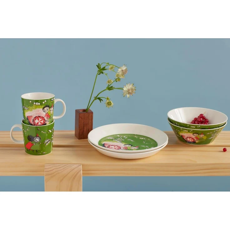 Arabia Moomin Teller 19cm Thingumy and Bob green – Bild 2