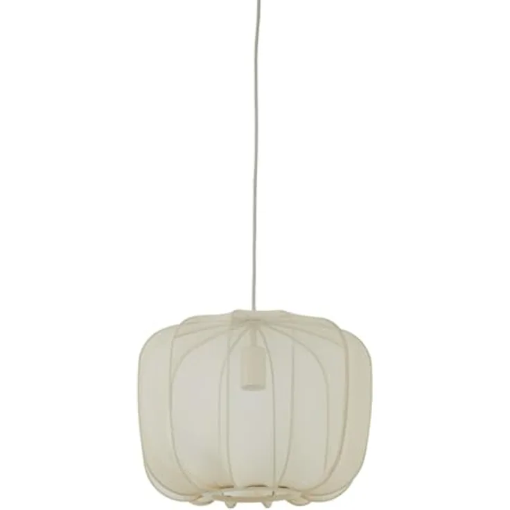 Light & Living Plumeria, Hängeleuchte aus Textil, beige-weiß, Ø 40 cm, E27