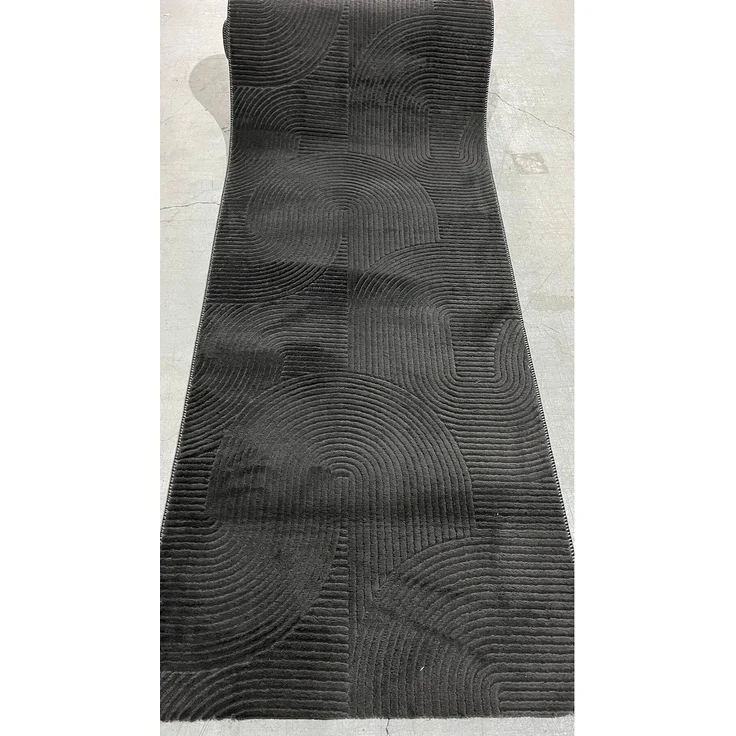 Rutschfester Läuferteppich 80 x 80 cm Polyester Grau 88685218 [en. casa] – Bild 1