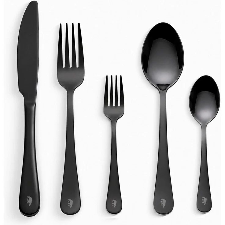 Roxlin Besteck-Set Roxlin Besteckset 30-tlg Plain Design Edelstahl, Gold/Schwarz/Silber – Bild 1