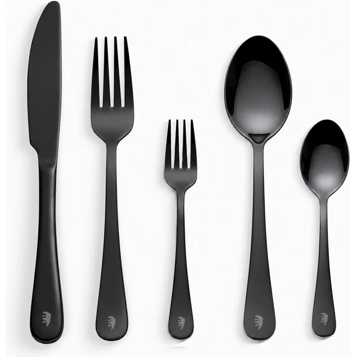 Roxlin Besteck-Set Roxlin Besteckset 30-tlg Plain Design Edelstahl, Gold/Schwarz/Silber